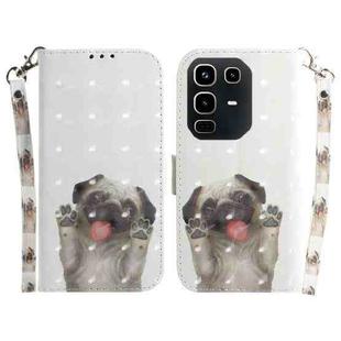 For Infinix Note 50 4G / Note 50 Pro 4G 3D Colored Flip Leather Phone Case(Pug)