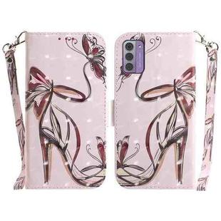 For Nokia G42 3D Colored Horizontal Flip Leather Phone Case(Butterfly High-heeled)
