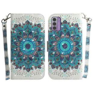 For Nokia G42 3D Colored Horizontal Flip Leather Phone Case(Peacock Wreath)