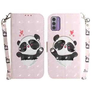 For Nokia G42 3D Colored Horizontal Flip Leather Phone Case(Heart Panda)