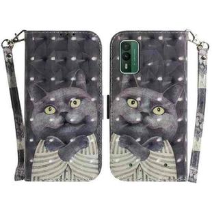 For Nokia XR21 3D Colored Horizontal Flip Leather Phone Case(Hug Cat)