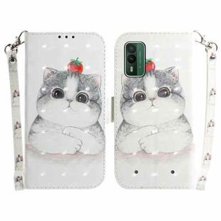 For Nokia XR21 3D Colored Horizontal Flip Leather Phone Case(Cute Cat)