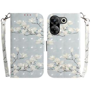 For Tecno Camon 20 Pro 5G 3D Colored Horizontal Flip Leather Phone Case(Magnolia)
