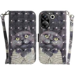 For Tecno Camon 20 Pro 5G 3D Colored Horizontal Flip Leather Phone Case(Hug Cat)