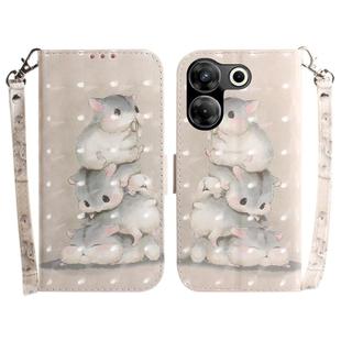 For Tecno Camon 20 Pro 5G 3D Colored Horizontal Flip Leather Phone Case(Squirrels)
