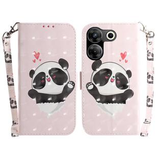 For Tecno Camon 20 Pro 5G 3D Colored Horizontal Flip Leather Phone Case(Heart Panda)