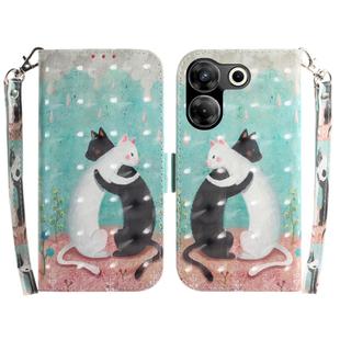 For Tecno Camon 20 Pro 5G 3D Colored Horizontal Flip Leather Phone Case(Black White Cat)