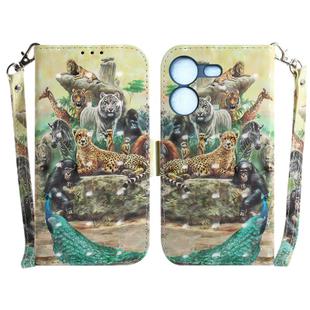 For Tecno Pova 5 3D Colored Horizontal Flip Leather Phone Case(Zoo)
