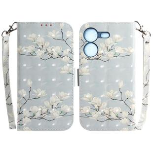 For Tecno Pova 5 3D Colored Horizontal Flip Leather Phone Case(Magnolia)