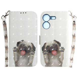 For Tecno Pova 5 3D Colored Horizontal Flip Leather Phone Case(Pug)