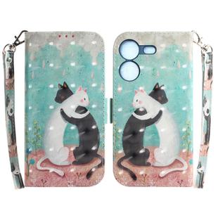 For Tecno Pova 5 3D Colored Horizontal Flip Leather Phone Case(Black White Cat)