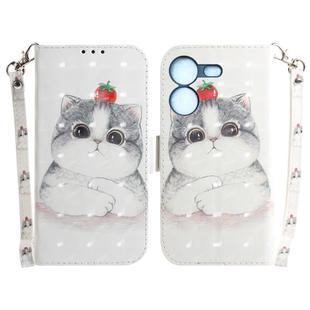For Tecno Pova 5 3D Colored Horizontal Flip Leather Phone Case(Cute Cat)