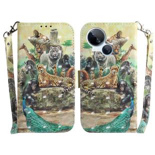For Tecno Spark 10 5G 3D Colored Horizontal Flip Leather Phone Case(Zoo)