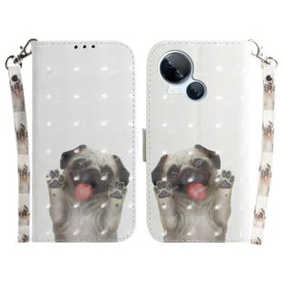For Tecno Spark 10 5G 3D Colored Horizontal Flip Leather Phone Case(Pug)