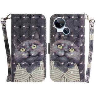 For Tecno Spark 10 5G 3D Colored Horizontal Flip Leather Phone Case(Hug Cat)