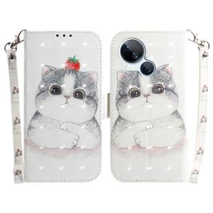 For Tecno Spark 10 5G 3D Colored Horizontal Flip Leather Phone Case(Cute Cat)