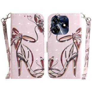 For Tecno Spark 10 Pro 3D Colored Horizontal Flip Leather Phone Case(Butterfly High-heeled)