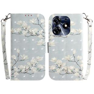 For Tecno Spark 10 Pro 3D Colored Horizontal Flip Leather Phone Case(Magnolia)