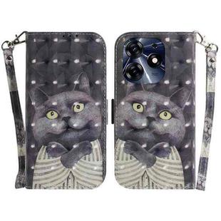 For Tecno Spark 10 Pro 3D Colored Horizontal Flip Leather Phone Case(Hug Cat)