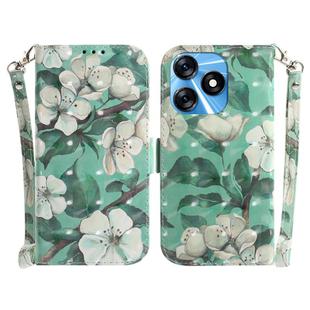For Tecno Spark 10 / Spark 10C 3D Colored Horizontal Flip Leather Phone Case(Watercolor Flower)
