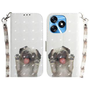 For Tecno Spark 10 / Spark 10C 3D Colored Horizontal Flip Leather Phone Case(Pug)