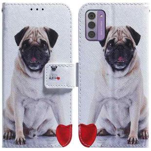 For Nokia G42 Coloured Drawing Flip Leather Phone Case(Pug)