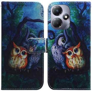 For Infinix Hot 30 Play Coloured Drawing Flip Leather Phone Case(Oil Painting Owl)