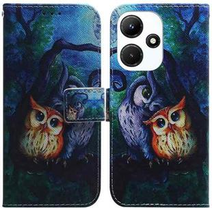 For Infinix Hot 30i Coloured Drawing Flip Leather Phone Case(Oil Painting Owl)