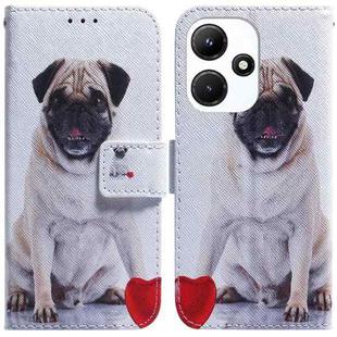 For Infinix Hot 30i Coloured Drawing Flip Leather Phone Case(Pug)