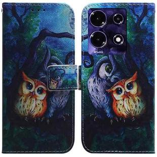 For Infinix Note 30 Coloured Drawing Flip Leather Phone Case(Oil Painting Owl)