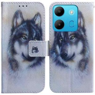 For Infinix Smart 7 African Coloured Drawing Flip Leather Phone Case(White Wolf)