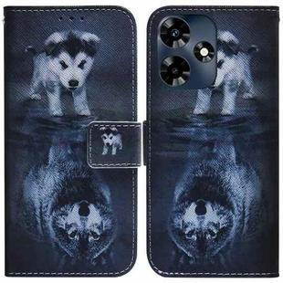 For Infinix Hot 30 Coloured Drawing Flip Leather Phone Case(Wolf and Dog)