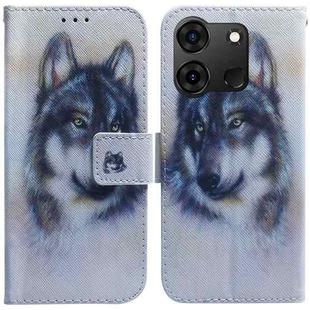 For Infinix Smart 7 India / 7 Plus Coloured Drawing Flip Leather Phone Case(White Wolf)