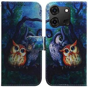 For Infinix Smart 7 India / 7 Plus Coloured Drawing Flip Leather Phone Case(Oil Painting Owl)