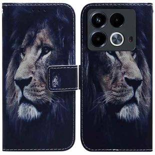 For Infinix Note 40 4G Coloured Drawing Flip Leather Phone Case(Lion)