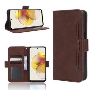 For Motorola Moto G 5G 2023 Skin Feel Calf Texture Card Slots Leather Phone Case(Brown)