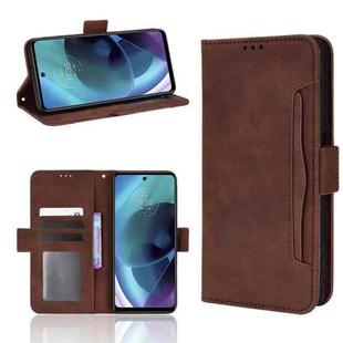 For Motorola Moto G52J 5G Skin Feel Calf Texture Card Slots Leather Phone Case(Brown)