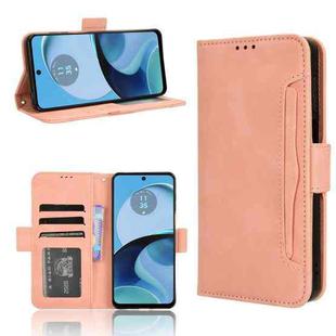 For Motorola Moto G14 4G Skin Feel Calf Texture Card Slots Leather Phone Case(Pink)