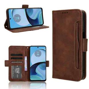 For Motorola Moto G14 4G Skin Feel Calf Texture Card Slots Leather Phone Case(Brown)