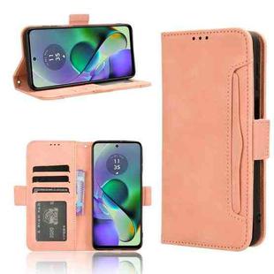 For Motorola Moto G54 5G Skin Feel Calf Texture Card Slots Leather Phone Case(Pink)