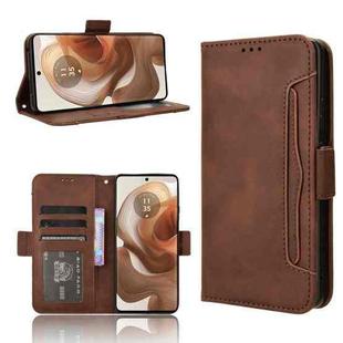 For Motorola Edge 50 Ultra / Moto X50 Ultra Skin Feel Calf Texture Card Slots Leather Phone Case(Brown)