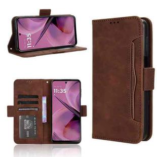 For Motorola Moto G55 5G Skin Feel Calf Texture Card Slots Leather Phone Case(Brown)