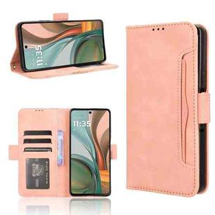 For Motorola Moto G75 5G Skin Feel Calf Texture Card Slots Leather Phone Case(Pink)