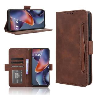 For Motorola Moto G Play 2025 Skin Feel Calf Texture Card Slots Leather Phone Case(Brown)