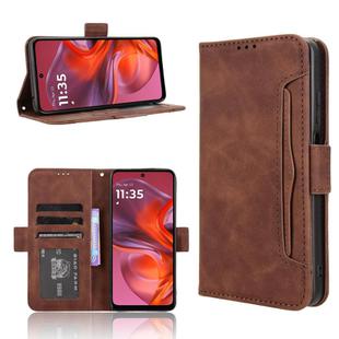 For Motorola Moto G05 4G / E15 4G Skin Feel Calf Texture Card Slots Leather Phone Case(Brown)