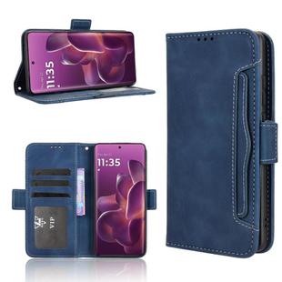 For Motorola Edge 60 Pro Skin Feel Calf Texture Card Slots Leather Phone Case(Blue)
