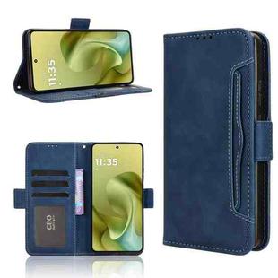 For Motorola Moto G86 Power 5G Skin Feel Calf Texture Card Slots Leather Phone Case(Blue)