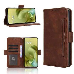For Motorola Moto G86 Power 5G Skin Feel Calf Texture Card Slots Leather Phone Case(Brown)
