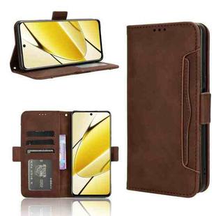 For Realme 11 5G Foreign / 11X Skin Feel Calf Texture Card Slots Leather Phone Case(Brown)