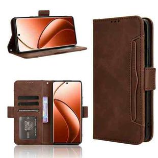 For Realme 12+ 5G Skin Feel Calf Texture Card Slots Leather Phone Case(Brown)